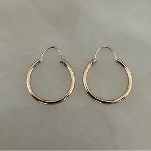 14k Solid Gold Hoop Earrings